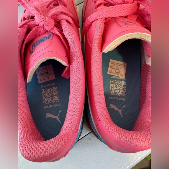 Puma Club II Era Sneakers Women’s Size 8.5 Hot Pink Blue Like New Street - Picture 8 of 10